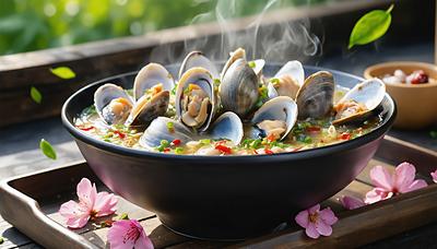 #山盛りあさりうどんで春の準備