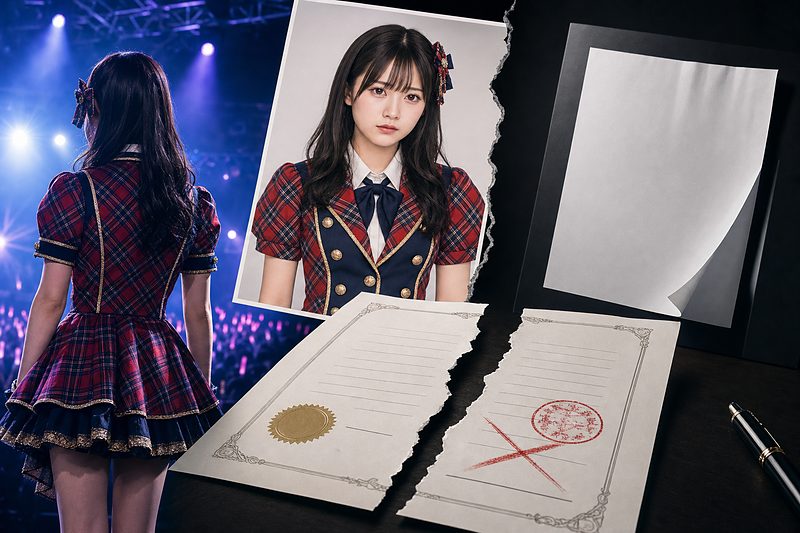 【速報】AKB48史上初！花田藍衣との契約解除を発表