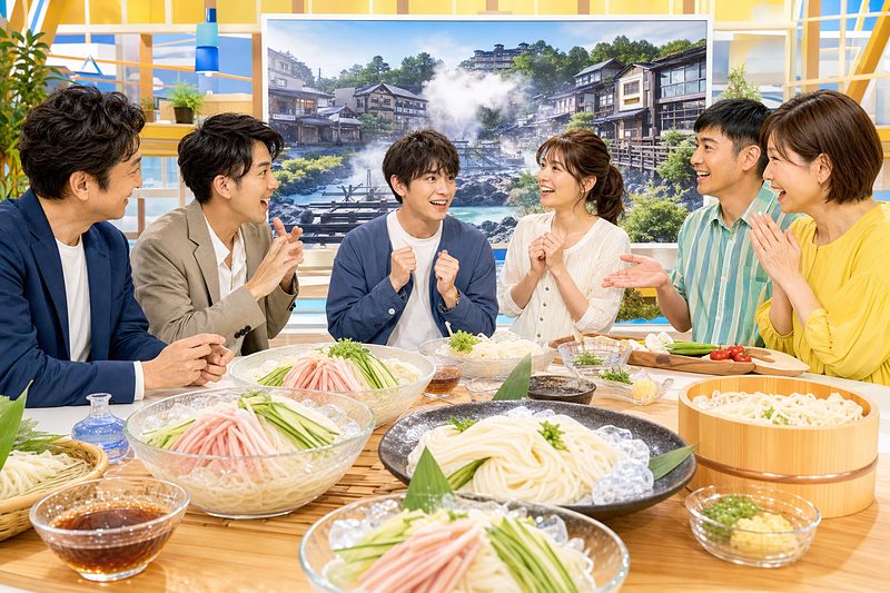テレビは草津温泉とそうめん