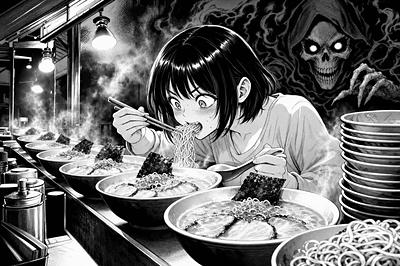 【話題】もちづきさん第22話公開！博多で一晩7杯の豚骨ラーメン