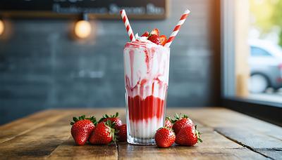 #モスのいちごシェイクまぜまぜ