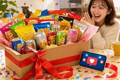 #箱ごとお菓子が届く