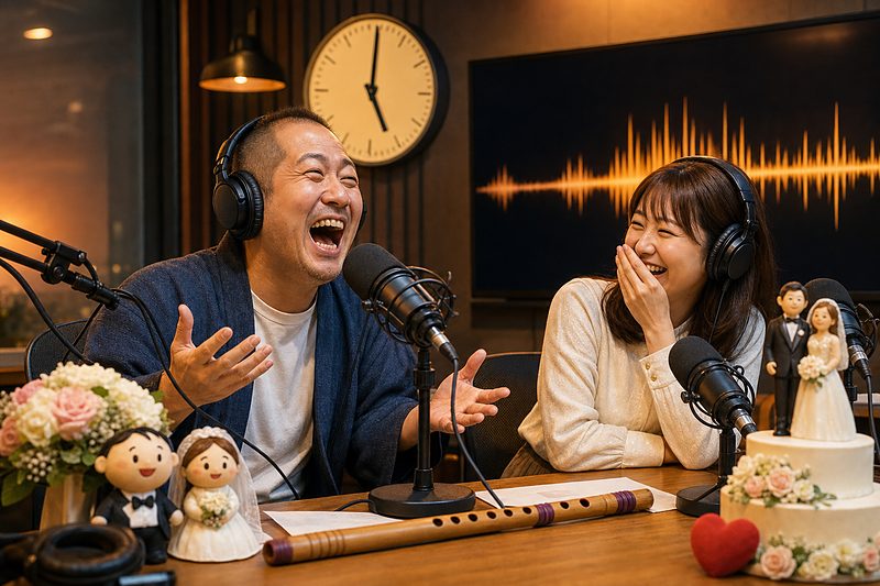 【毎週恒例】サンフリ生放送中！結婚裏話テーマで狩野泰一も登場