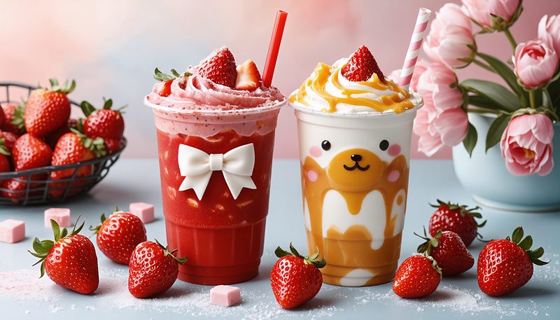 #いちごスムージーとプリンフラッペ発売